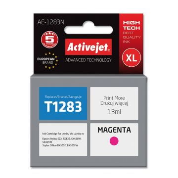 Cartus compatibil T1283 magenta pentru Epson C13T12834010, Premium Activejet, Garantie 5 ani