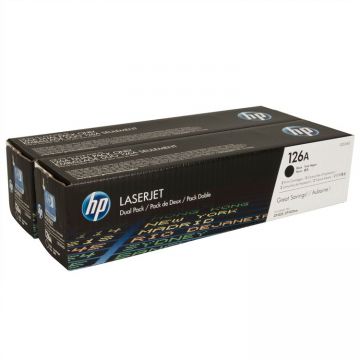 HP Toner HP 126A negru x2 | 2x1200 pag | Color LaserJet Pro CP1025