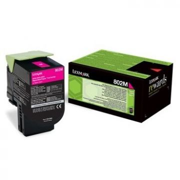 LEXMARK Toner Lexmark 802M magenta | return | 1000 pgs| CX310dn / CX310n / CX410de / CX4