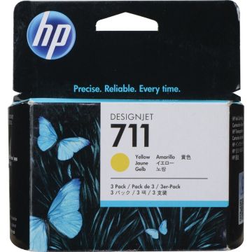 HP TRIPACK CARTUS YELLOW NR.711 CZ136A ORIGINAL HP DESIGNJET T120