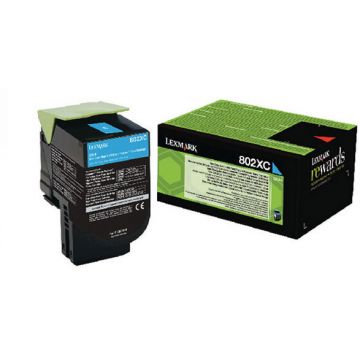 LEXMARK CARTUS TONER CYAN RETURN NR.802XC 80C2XC0 4K ORIGINAL LEXMARK CX510DE