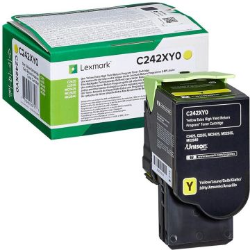 LEXMARK Toner Lexmark de capacitate mare C242XY0, 3500 de pagini, Galben