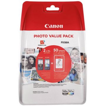 Canon Canon Cartus PG-560XL + CL-561XL + 50 coli hartie foto - Value Pack