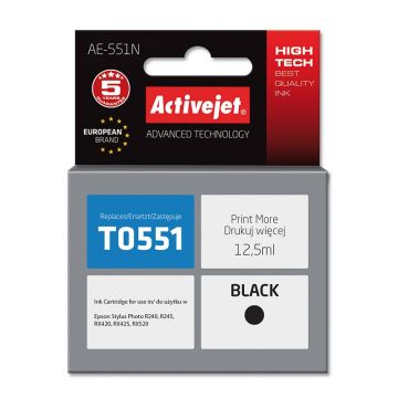 Cartus compatibil T0551 black pentru Epson C13T055140, Premium Activejet, Garantie 5 ani