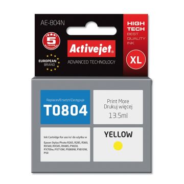 Cartus compatibil T0804 yellow pentru Epson C13T08034010, Premium Activejet, Garantie 5 ani