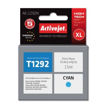 Cartus compatibil T1292 Cyan pentru Epson C13T12924010, Premium Activejet, Garantie 5 ani