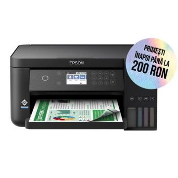 Multifunctional Epson EcoTank L6260, inkjet, A4, 15ppm, Duplex, USB, Retea, Wireless (Negru)