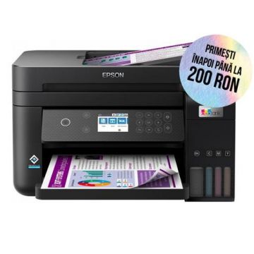 Multifunctional Epson EcoTank L6270, inkjet, A4, 15.5ppm, Duplex, ADF, USB, Retea, Wireless (Negru)