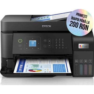 Multifunctional Epson L5590, InkJet CISS, A4, Retea, Wireless, Fax, ADF (Negru)