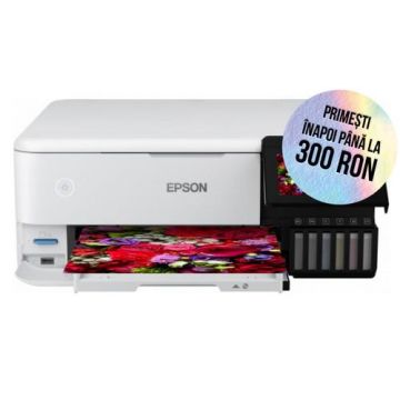 Multifunctional Epson L8160, InkJet Color, 16 ppm, A4, Duplex, Retea, Wireless (Alb)