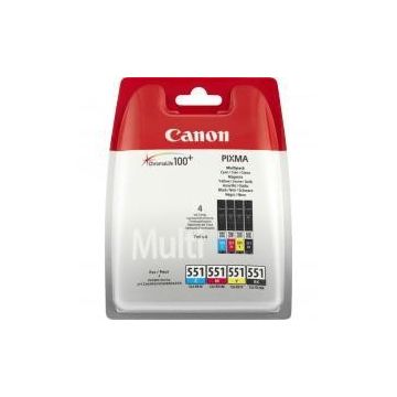 Canon Cerneala Canon CLI551 C/M/Y/BK Multi Pack BLISTER cu sec. | iP7250/MG5450/MG63