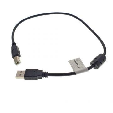 Cablu USB 2.0 pentru imprimanta, Lanberg 42865, lungime 50cm, cu miez de ferita, USB-A tata la USB-B tata, Negru