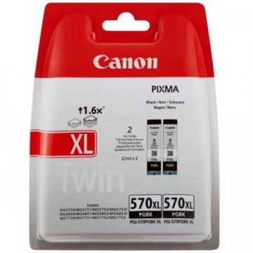 Canon Pack 2 Cartuse Cerneala Canon PGI-570XL, 0318C007, Negru