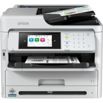 Multifunctionala Epson WorkForce Pro WF-M5899DWF, InkJet, Monocrom, Format A4, Duplex, Retea, Wi-Fi, Fax