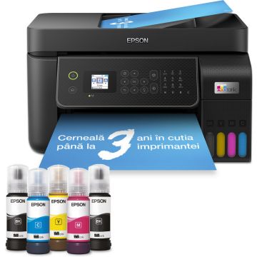 Multifunctionala Inkjet Color EcoTank L5310 CISS Format A4 Retea Wi-Fi Fax Negru