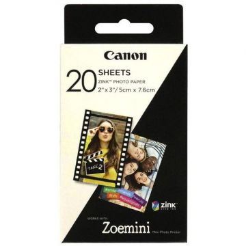 Canon Hartie Foto Canon Zoemini Zink ZP-2030, 5 x 7.6 cm, 20 coli
