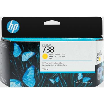 HP HP 738 130-ml Yellow DesignJet ink cartridge 1 pc(s) Original Standard Yield