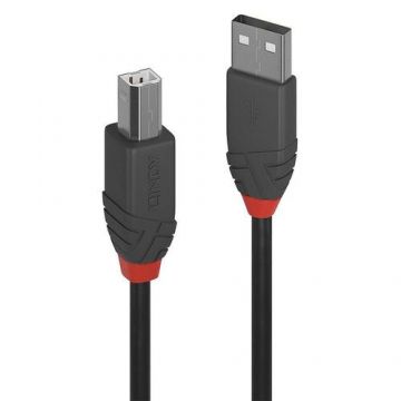 Cablu Lindy LY-36672, USB A - USB-B, 1m, Negru