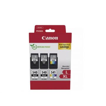 Canon pachet cartuse cearneala PG-540L X2 /CL-541XL MULTIPACK, capacitate negru: 2 X 300 pagini/11ml, Color: 400 pagini / 15ml, Compatibil cu: PIXMA GM2050, PIXMA MG2140, PIXMA MG2150, PIXMA MG2155, PIXMA MG2250, PIXMA MG3140, PIXMA MG3150, PIXMA MG3250,