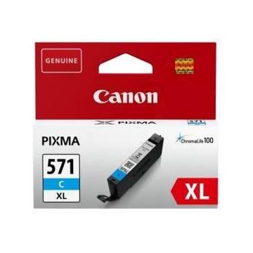 Cartus cerneala Canon CLI-571XL, cyan, capacitate 11ml, pentru Canon Pixma MG6850/MG6851, Canon Pixma MG5750/MG5751, Canon Pixma MG7750/MG7751/MG7752.