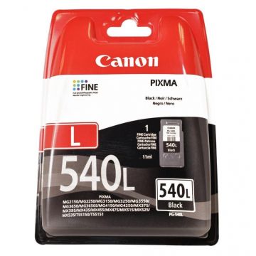 Cartus cerneala Canon PG-540 L, black, capacitate 11ml , pentru Canon Pixma MG2150, Pixma MG2250, Pixma MG3150, Pixma MG3250, Pixma MG3550, Pixma MG4150, Pixma MG4250, Pixma MX375, Pixma MX395, Pixma MX435, Pixma MX455, Pixma MX475, Pixma MX515, Pixma