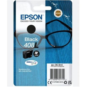 Cartus cerneala Epson 408l Ink Tank, Black, DURABrite Ultra ink,capacitate 36.9ml, 2.2k pagini, pentru WorkForce Pro WF-C4810DTWF.