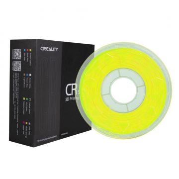 CREALITY CR PLA 3D Printer Filament, 1kg, fluorescent yellow, Printing temperature: 190-220, Filament diameter: 1.75mm, Tensile strength: 60MPa, Size of filament wheel: Diameter 200mm, height 66mm, hole diameter 56mm. Utilizare: pana la 6 luni de la