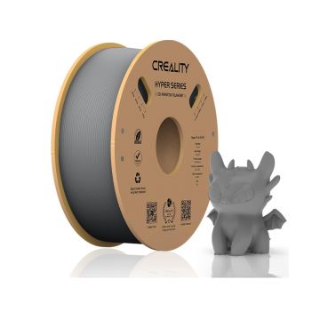 CREALITY HYPER PLA 3D Printer Filament, Grey, Temperatura printare: 200-220 grade celsius, Diametru filament: 1.75mm, Tensile strength: 52.99MPa, Bending strenght:92.38Mpa Dimensiuni rola filament: Diametru 200mm, inaltime 70mm, gaura centrala 56mm,