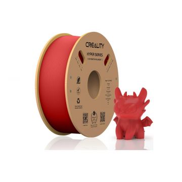 CREALITY HYPER PLA 3D Printer Filament, Red, Temperatura printare: 200-220 grade celsius, Diametru filament: 1.75mm, Tensile strength: 52.99MPa, Bending strenght:92.38Mpa Dimensiuni rola filament: Diametru 200mm, inaltime 70mm, gaura centrala 56mm,