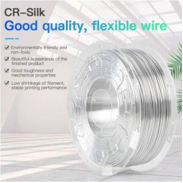 CREALITY PLA 3D Printer Filament, silk white, Printing temperature: 190-220, Filament diameter: 1.75mm, Tensile strength: 60MPa, Size of filament wheel: Diameter 200mm, height 66mm, hole diameter 56mm. Utilizare: pana la 6 luni de la deschiderea