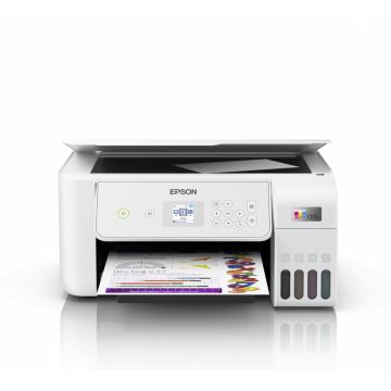 Multifunctional inkjet color Epson EcoTank CISS L3286,culoare alb, dimensiune A4 (Printare,Copiere, Scanare), printare borderless, viteza 33ppm alb- negru, 15ppm color, rezolutie 5760x1440 dpi, alimentare hartie 100 coli, scanner CIS rezolutie 1.200 x