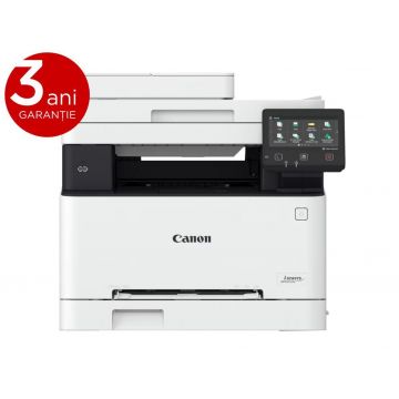 Multifunctional laser color Canon MF655Cdw, dimensiune A4 (Printare,Copiere, Scanare), viteza max 21ppm, duplex, rezolutie max 1200x1200dpi,processor 800Mhz x 2, memorie 1 GB RAM, ADF 50 pagini,alimentarecu hartie 250 coli, limbaj de printare: UFRII, PCL