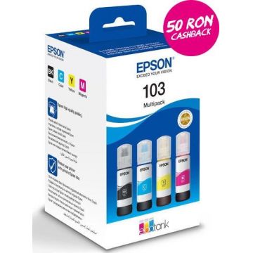 Pachet cerneala Epson 103 Ecotank, acoperire 4500 pagini, 260 ml (Color)