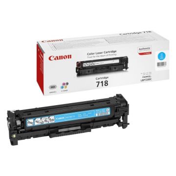 Cartuș toner cyan original Canon CRG718C – Capacitate 2.900 pagini pentru imprimante i-SENSYS LBP și MF