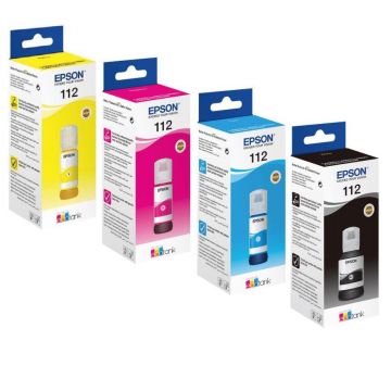 EPSON 112 EcoTank 4-colour Multipack, continut: 1 x 125 ml Black, 1 x 70 ml Cyan, 1 x 70 ml Magenta, 1 x 70 ml Yellow, Epson EcoTank LL11160, L15150, L15160, EcoTank Pro L15180, Epson ITS L6550, L6570.