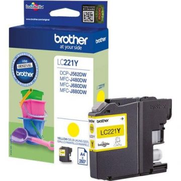 Cartus de cerneala, Brother, LC-221Y, Galben Cartus de cerneala, Brother, LC-221Y, Galben