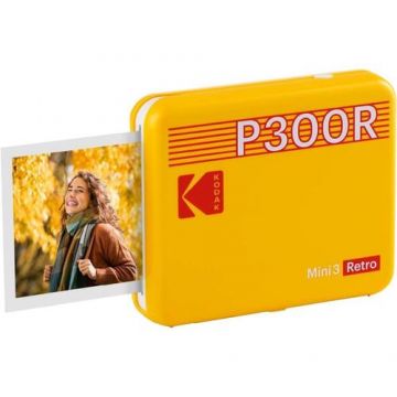 Imprimanta foto Kodak Mini 3 Retro, 3x3 inch, 291 x 300 dpi (Galben) Imprimanta foto Kodak Mini 3 Retro, 3x3 inch, 291 x 300 dpi (Galben)