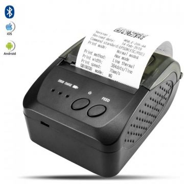 Imprimanta Termica Portabila 58Mm Usb Bluetooth Android Ios Windows 2000 Mah Incarcare Duala Negru Imprimanta Termica Portabila 58Mm Usb Bluetooth Android Ios Windows 2000 Mah Incarcare Duala Negru