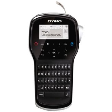 Dymo Aparat de etichetat (imprimanta etichete) Dymo LabelManager 280 kit cu servieta, conectare la PC S0968990, banda 6mm/9mm/12mm, Negru-Gri Dymo Aparat de etichetat (imprimanta etichete) Dymo LabelManager 280 kit cu servieta, conectare la PC S0968990, banda 6mm/9mm/12mm, Negru-Gri