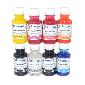 Cerneala SuperChrome pigment pentru Epson R1900 R2000 set 8 culori 100 ml