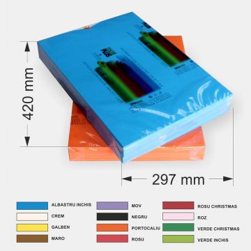 Hartie color A3 80g/mp pentru copiator Galben