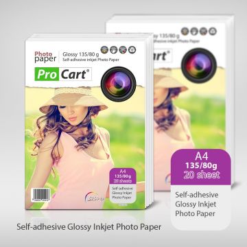 Hartie FOTO Glossy autoadeziva A4 135/80 g