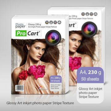 Hartie FOTO Glossy texturata cu dungi A4 230gr