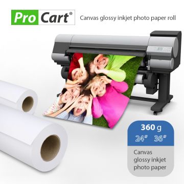 Rola foto glossy bumbac Canvas, 360g 24 Inch 30 m