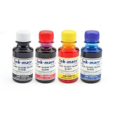 Set 4 culori cerneala pentru cartuse reincarcabile Canon 100 ml
