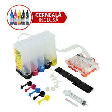 Sistem de alimentare continua ciss pentru CANON IP5200R, IP5200, IP4300, IP4200, IP5300, MP830, MP610 cu cerneala Dye