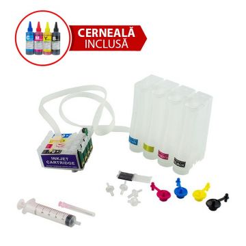 Sistem de alimentare continua ciss pentru EPSON DX9400F, SX400, SX405,SX205, SX200 cu cerneala Dye