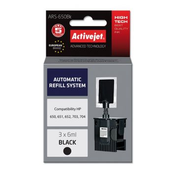 Sistem Kit automat de refill black pentru HP 650 HP 703 HP 704 ActiveJet