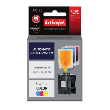 Sistem Kit automat de refill color pentru HP 22 HP 28 HP 57 ActiveJet