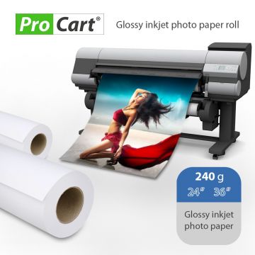 Rola hartie FOTO Glossy pentru plotere 240g 30m ProCart 24 Inch